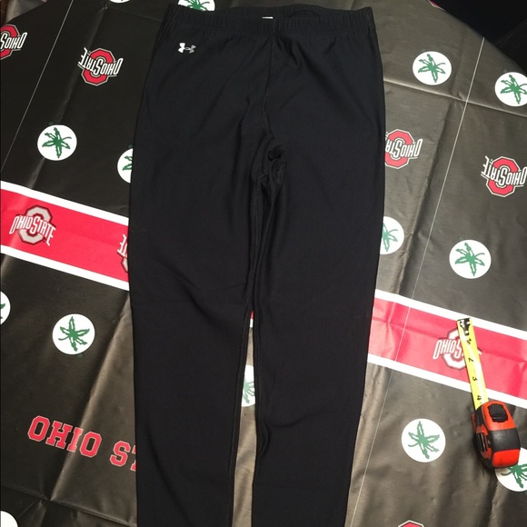 Under Armour Base Layer Compression Leggings Women’s Black Nylon Blend Logo - Picture 1 of 9